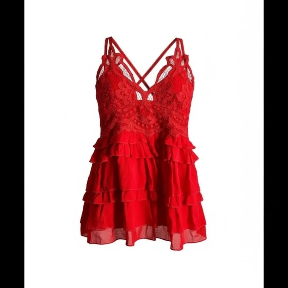 NWT - Women’s Red Bralette Tank Top - Size Small